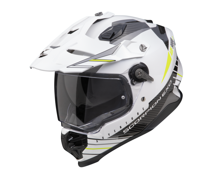 Casco Scorpion Adf-9000 Air Feat Blanco Negro Amarillo Fluor |184-472-346|