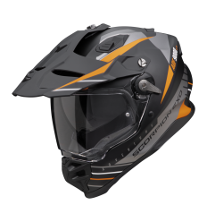 Casco Scorpion Adf-9000 Air Feat Negro Plata Naranja |184-472-304|