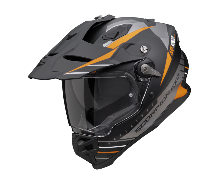 Casco Scorpion Adf-9000 Air Feat Negro Plata Naranja |184-472-304|