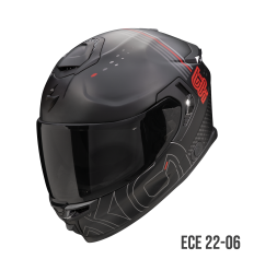 Casco Scorpion Exo-Gt Sp Air Techlane Negro Mate Gris Rojo |150-466-343|