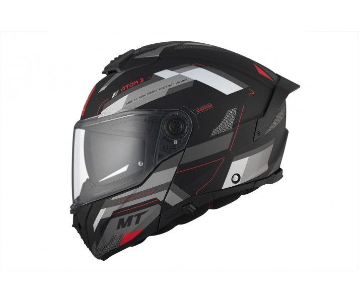 Casco MT Atom 2 Sv Bast D5 Negro Gris Rojo Mate |1335A25251|