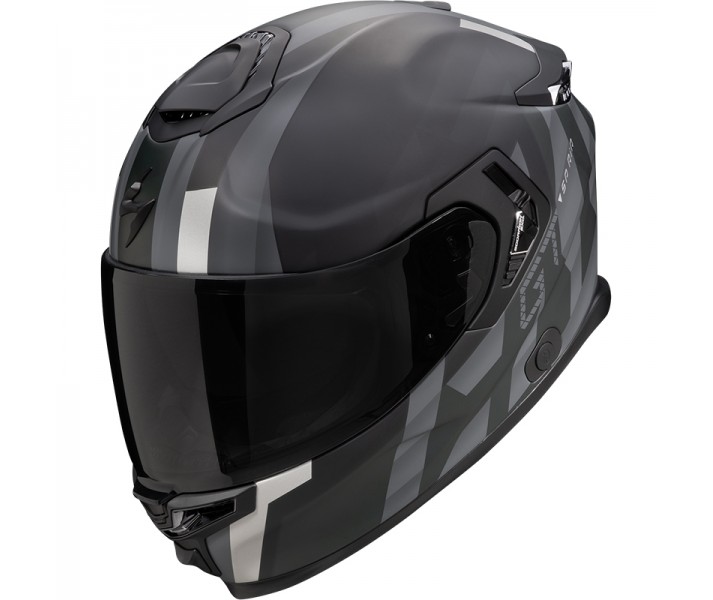 Casco Scorpion Exo-Gt Sp Air Touradven Negro Plata |150-467-159|