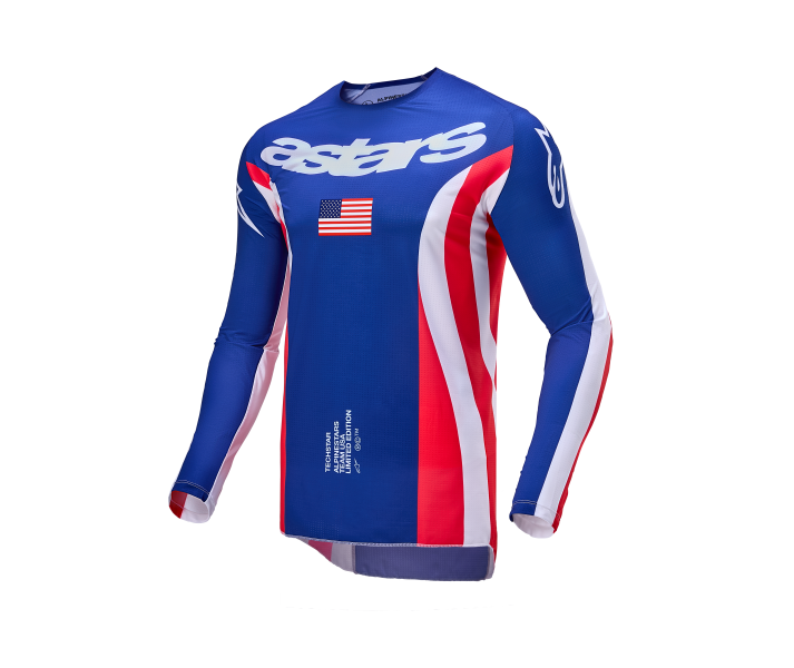 Camiseta Alpinestars Techstar Union Rojo Azul Blanco |3768124-3372|