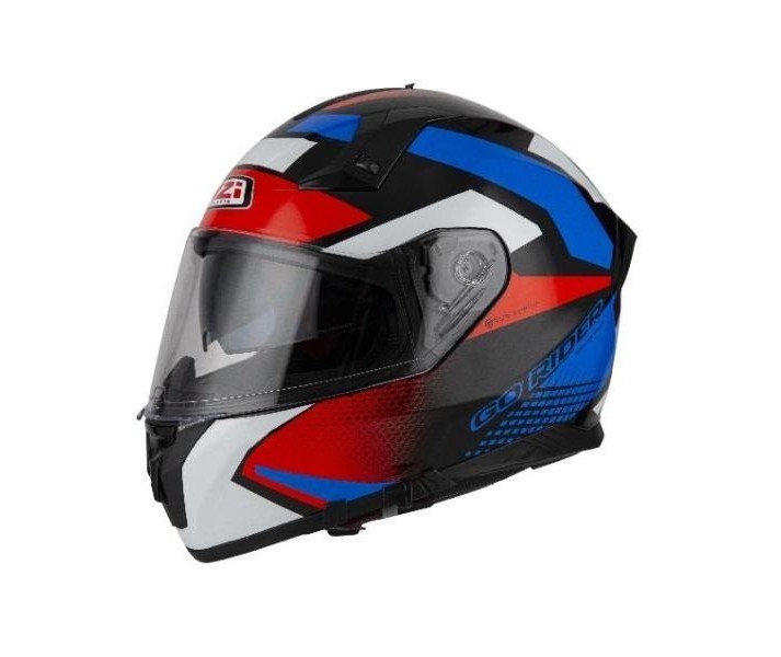 Casco Nzi Go Rider Quadri Negro Rojo Azul Brillo |150336A415|