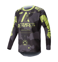 Camiseta Alpinestars Racer Hollow Camo Oscuro Amarillo Fluor |3760925-9178|