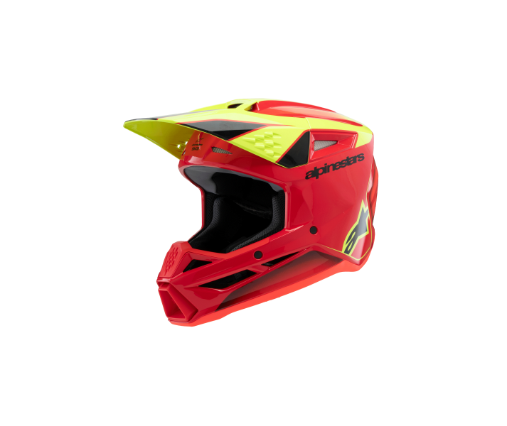 Casco Alpinestars Sm3 Infantil Fray Rojo Amarillo Negro Brillo |8301725-3051|