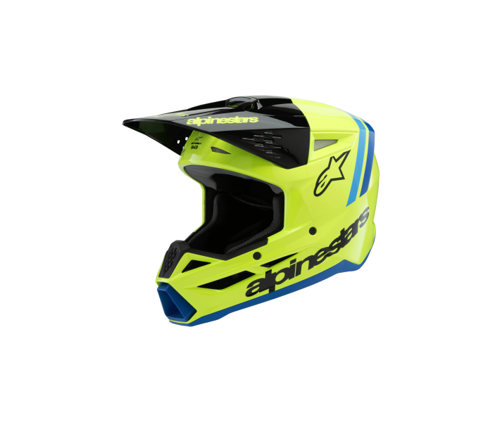 Casco Alpinestars Sm3 Infantil Radium Amarillo Negro Azul Brillo |8301925-5017|