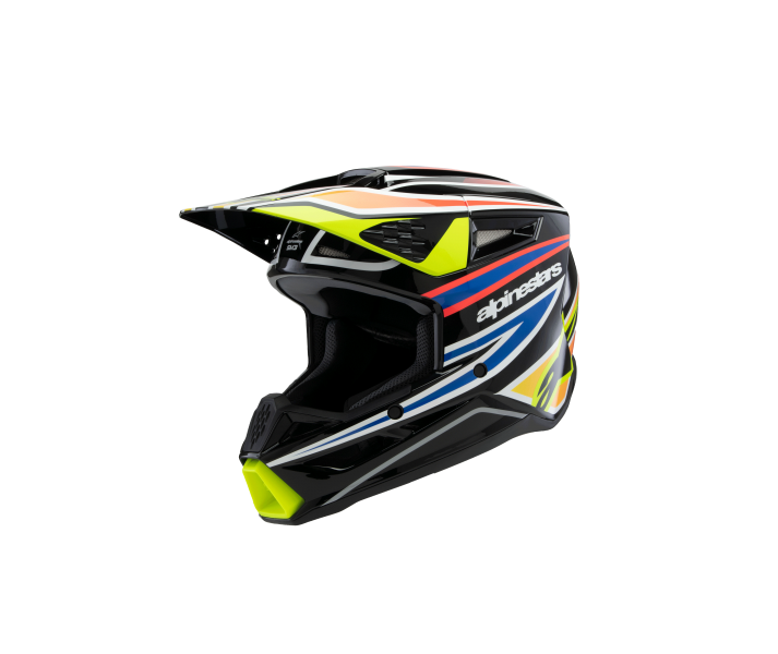 Casco Alpinestars Sm3 Infantil Wurx Negro Amarillo Azul Rojo Brillo |8302125-157