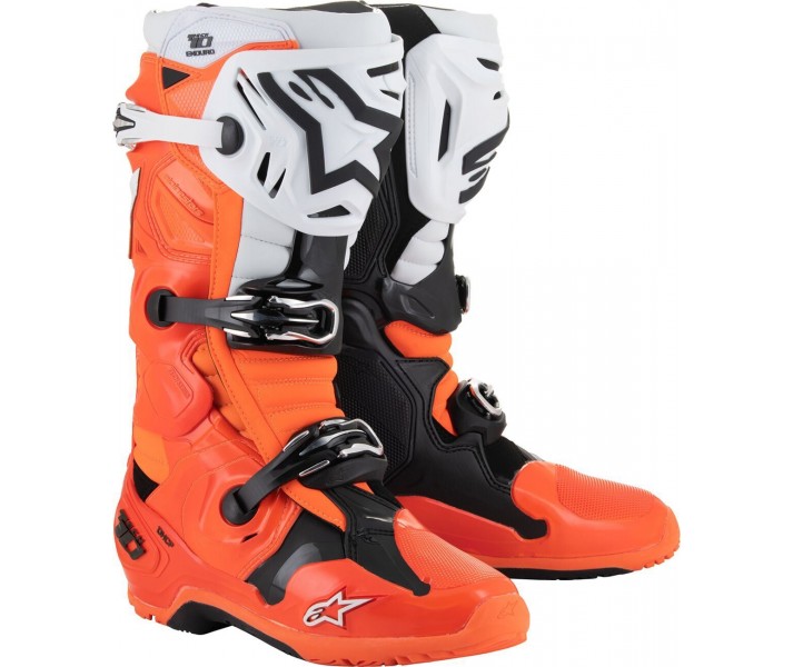 Botas Alpinestars Tech 10 Enduro Naranja Fluor Negro Blanco |2010025-4512|