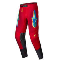 Pantalón Alpinestars Supertech Maker Rojo Brillo Amarillo Fluor |3720225-3058|