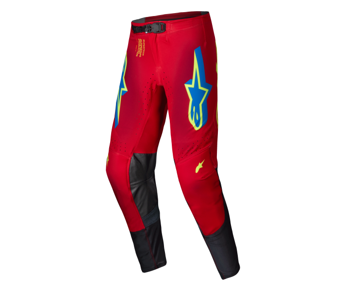 Pantalón Alpinestars Supertech Maker Rojo Brillo Amarillo Fluor |3720225-3058|