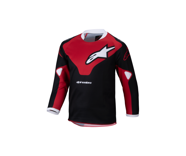 Camiseta Alpinestars Infantil Racer Veil Negro Rojo Brillo |3730125-1303|