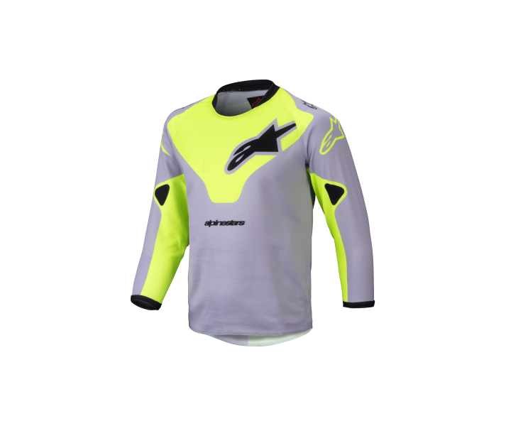 Camiseta Alpinestars Infantil Racer Veil Gris Amarillo Fluor |3730125-9157|