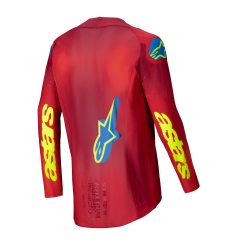 Camiseta Alpinestars Supertech Maker Rojo Brillo Amarillo Fluor |3760225-3058|