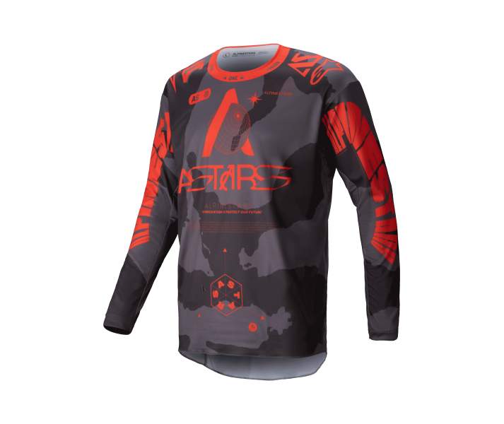 Camiseta Alpinestars Racer Hollow Gris Camo Naranja Fluor |3760925-9188|