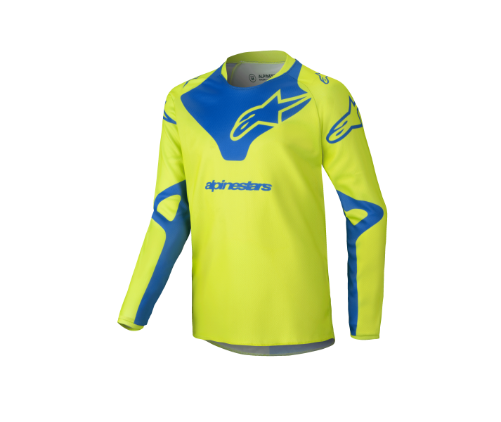 Camiseta Alpinestars Infantil Racer Veil Amarillo Azul Fluor |3770425-557|