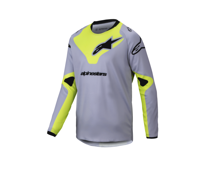 Camiseta Alpinestars Infantil Racer Veil Gris Amarillo Fluor |3770425-9157|