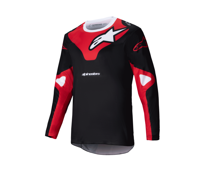 Camiseta Alpinestars Racer Veil Negro Rojo Brillo |3760425-1303|