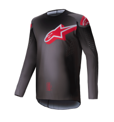 Camiseta Alpinestars Supertech Lipan Negro Gris Rojo Brillo |3760625-1407|