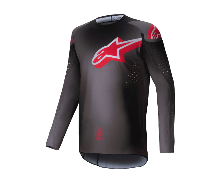 Camiseta Alpinestars Supertech Lipan Negro Gris Rojo Brillo |3760625-1407|