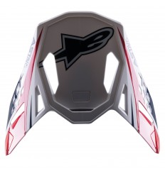 Visera Alpinestars S-M10 Carbono Meta 2 Blanco Rojo Azul |8981122-2378|