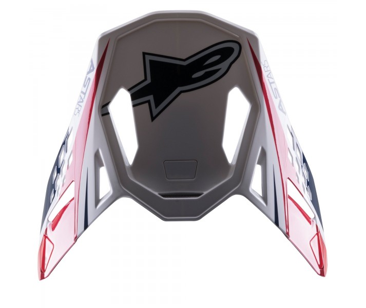 Visera Alpinestars S-M10 Carbono Meta 2 Blanco Rojo Azul |8981122-2378|