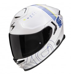 Casco Scorpion Exo-Gt Sp Air Techlane Blanco Azul Amarillo Fluor |150-466-241|