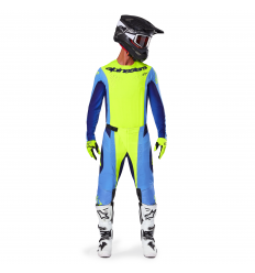 Traje Alpinestars Techstar Melt Amarillo Azul Fluor