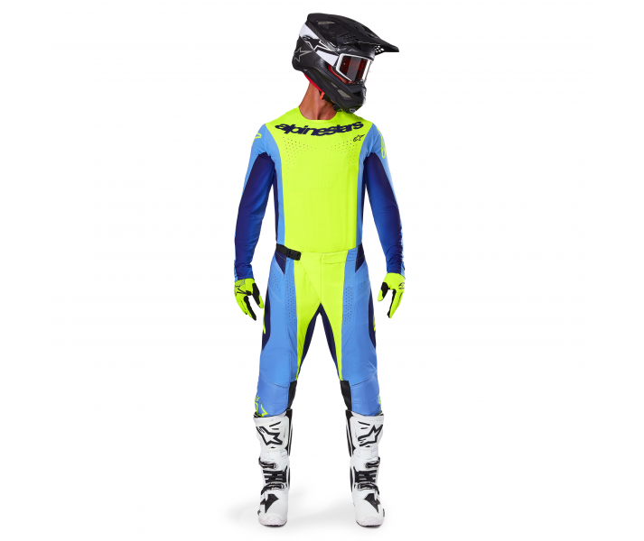 Traje Alpinestars Techstar Melt Amarillo Azul Fluor