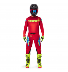 Traje Alpinestars Supertech Maker Rojo Brillo Amarillo Fluor