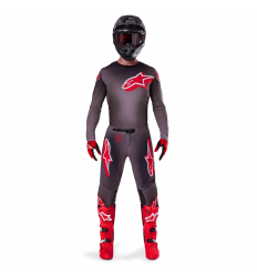 Traje Alpinestars Supertech Lipan Negro Gris Rojo Brillo