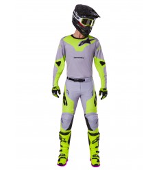 Traje Alpinestars Racer Veil Gris Amarillo Fluor