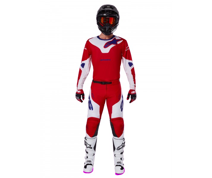 Traje Alpinestars Racer Veil Blanco Rojo Brillo