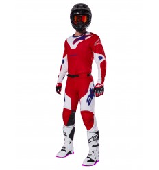 Traje Alpinestars Racer Veil Blanco Rojo Brillo