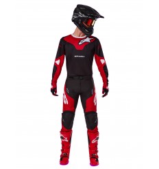 Traje Alpinestars Racer Veil Negro Rojo Brillo