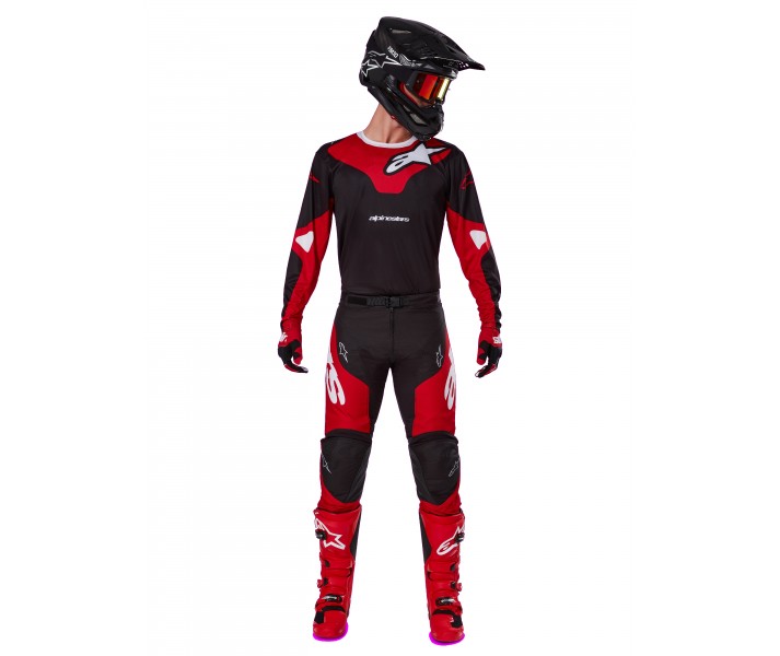 Traje Alpinestars Racer Veil Negro Rojo Brillo