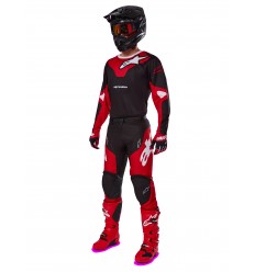 Traje Alpinestars Racer Veil Negro Rojo Brillo