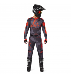 Traje Alpinestars Racer Hollow Gris Camo Naranja Fluor