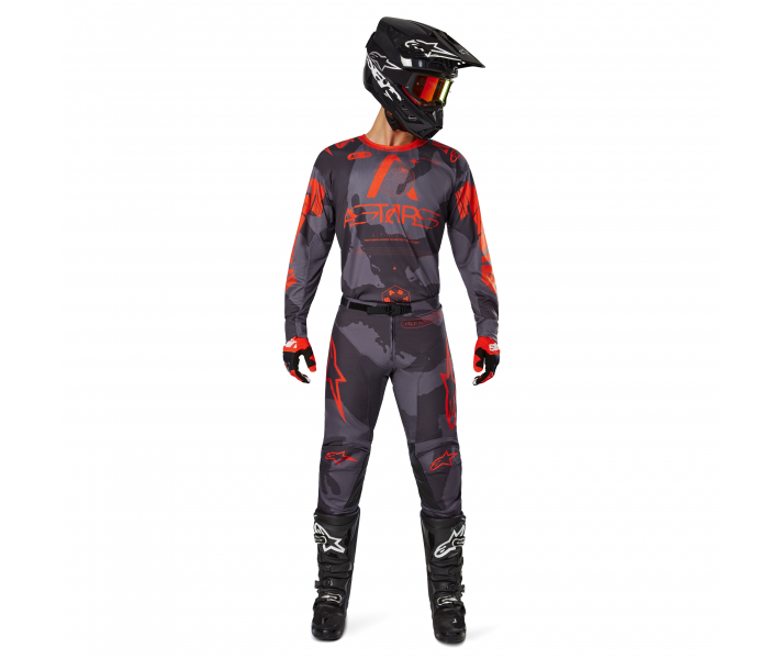 Traje Alpinestars Racer Hollow Gris Camo Naranja Fluor