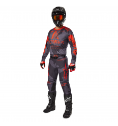 Traje Alpinestars Racer Hollow Gris Camo Naranja Fluor