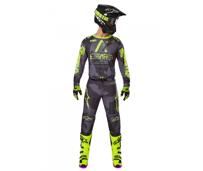 Traje Alpinestars Racer Hollow Camo Oscuro Amarillo Fluor