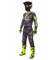 Traje Alpinestars Racer Hollow Camo Oscuro Amarillo Fluor