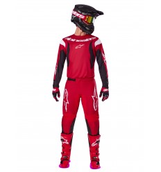 Traje Alpinestars Fluid Haul Negro Rojo Brillo