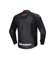 Chaqueta Alpinestars Faster V3 Leather Negro Rojo Fluor |3103525-1030|