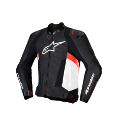 Chaqueta Alpinestars Missile V3 Leather Negro Blanco Rojo Fluor |3100125-1231|