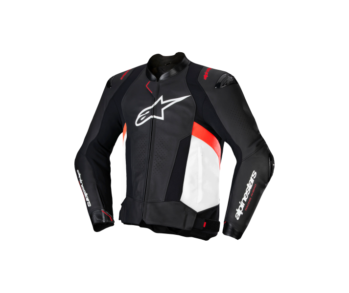 Chaqueta Alpinestars Missile V3 Leather Negro Blanco Rojo Fluor |3100125-1231|