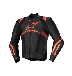 Chaqueta Alpinestars Missile V3 Ignition Leather Negro Rojo Fluor |3100325-1365|