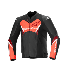 Chaqueta Alpinestars Faster V3 Airflow Leather Negro Rojo Fluor |3103625-1030|