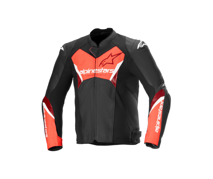 Chaqueta Alpinestars Faster V3 Airflow Leather Negro Rojo Fluor |3103625-1030|