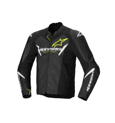 Chaqueta Alpinestars Faster V3 Airflow Leather Negro Blanco Amarillo |3103625-12